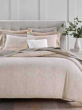 Charter Club Ogee Floral 2-Pc. Comforter Set, Twin, Exclusively at Macy's - Khak